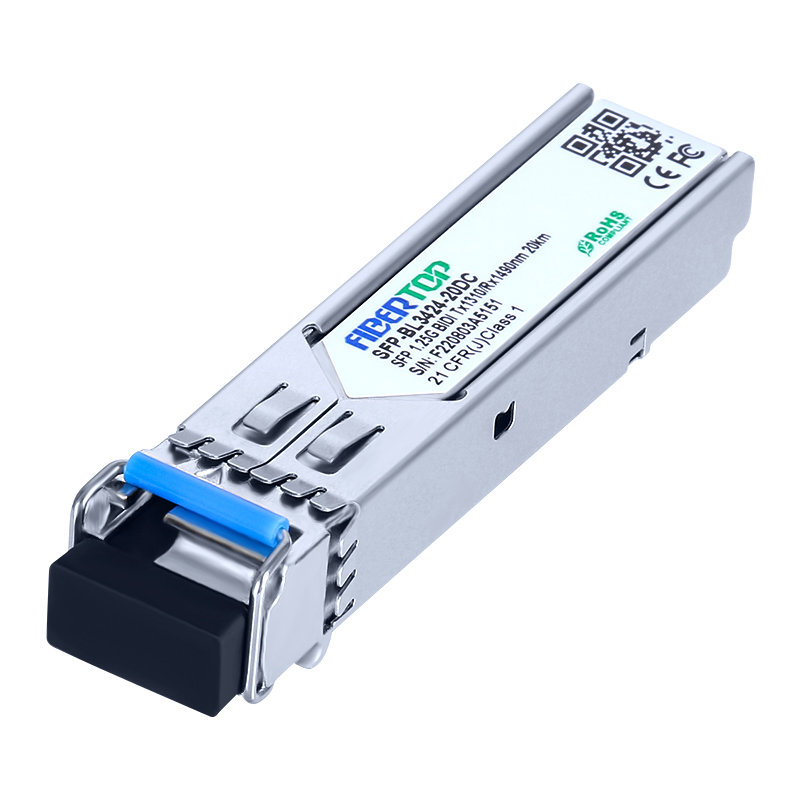 HPE® J9143B-20-kompatibler 1000Base-BX BIDI SFP-Transceiver SMF 1310 nm Tx/1490 nm Rx 20 km Einzel-LC-DOM