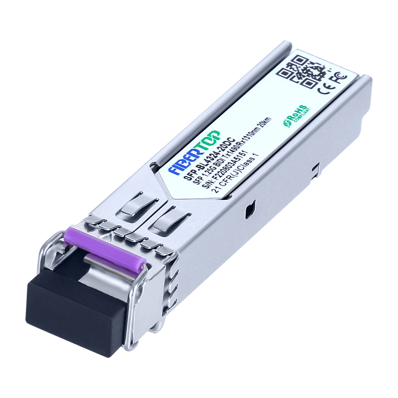 HPE® J9142B-20 kompatibler 1000Base-BX BIDI SFP Transceiver SMF 1490 nm Tx/1310 nm Rx 20 km Single LC DOM