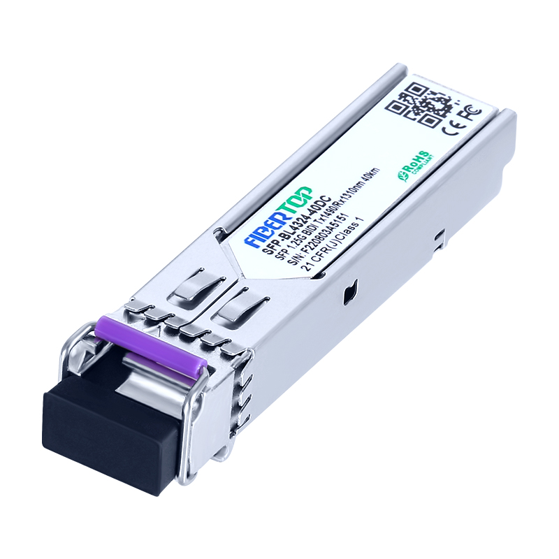 HW® LE2MGSC40ED0 Kompatibler 1000Base-BX-D BIDI SFP-Transceiver SMF 1490 nm Tx/1310 nm Rx 40 km Single LC DOM
