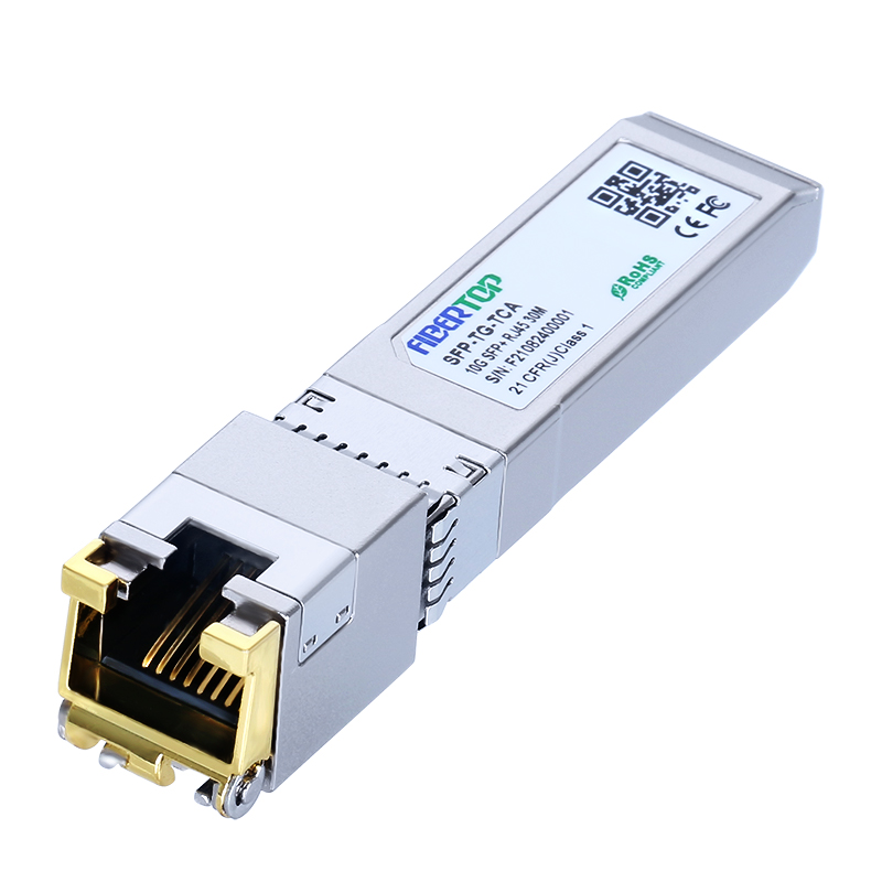 FiberTop 10GBase-T SFP+ zu RJ-45 Transceiver SFP+ Kupfer Ethernet CAT6a Modul bis zu 30 Meter mit AQR113C Chipsatz